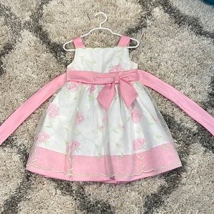 Beautiful kids dress in pretty pink and white